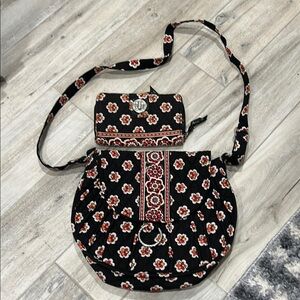 Vera Bradley Floral Black and Red Women's Bag Set